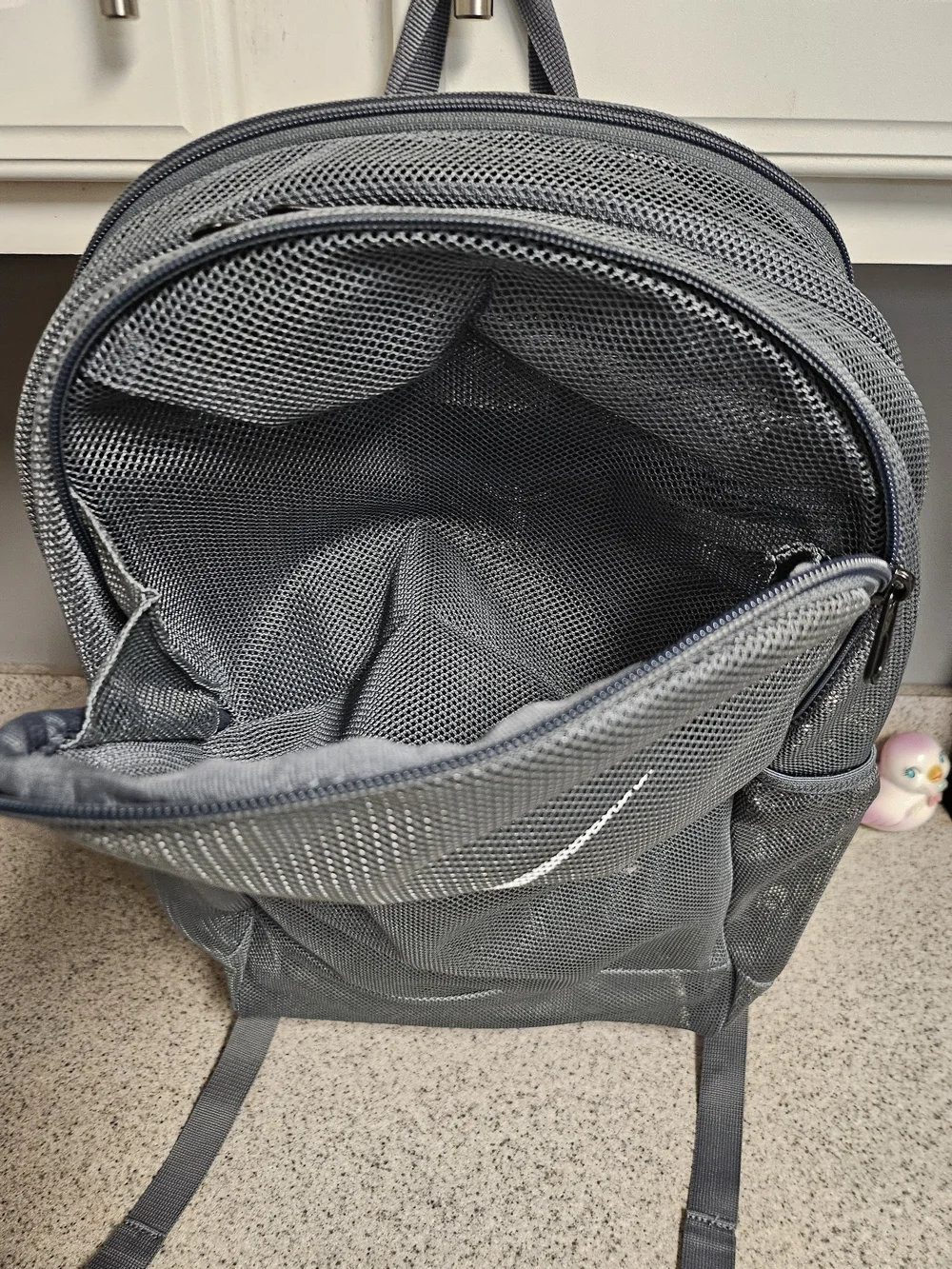 Nike Men's Gray Mesh Backpack - Casual Everyday Bag